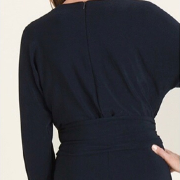 Chico’s Travelers Navy Jumpsuit, Longsleeve V-neck, size 3 (16/18) - Picture 2 of 8